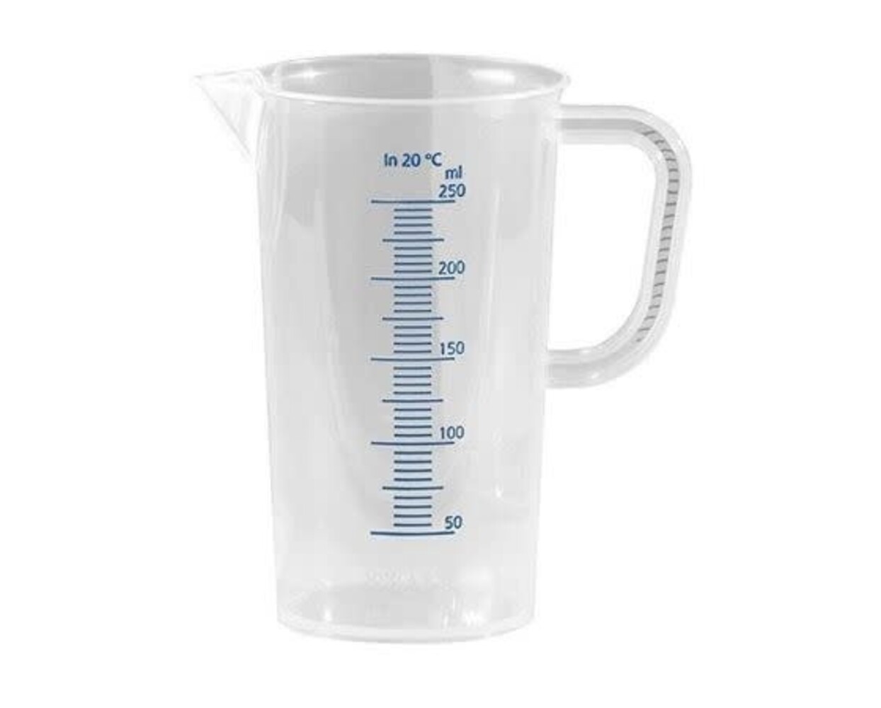 Transparent polypropylene mini measuring cup, 50 ml, with graduations and pour spout Transparent polypropylene mini measuring cup, 50 ml, with graduations and pour spout