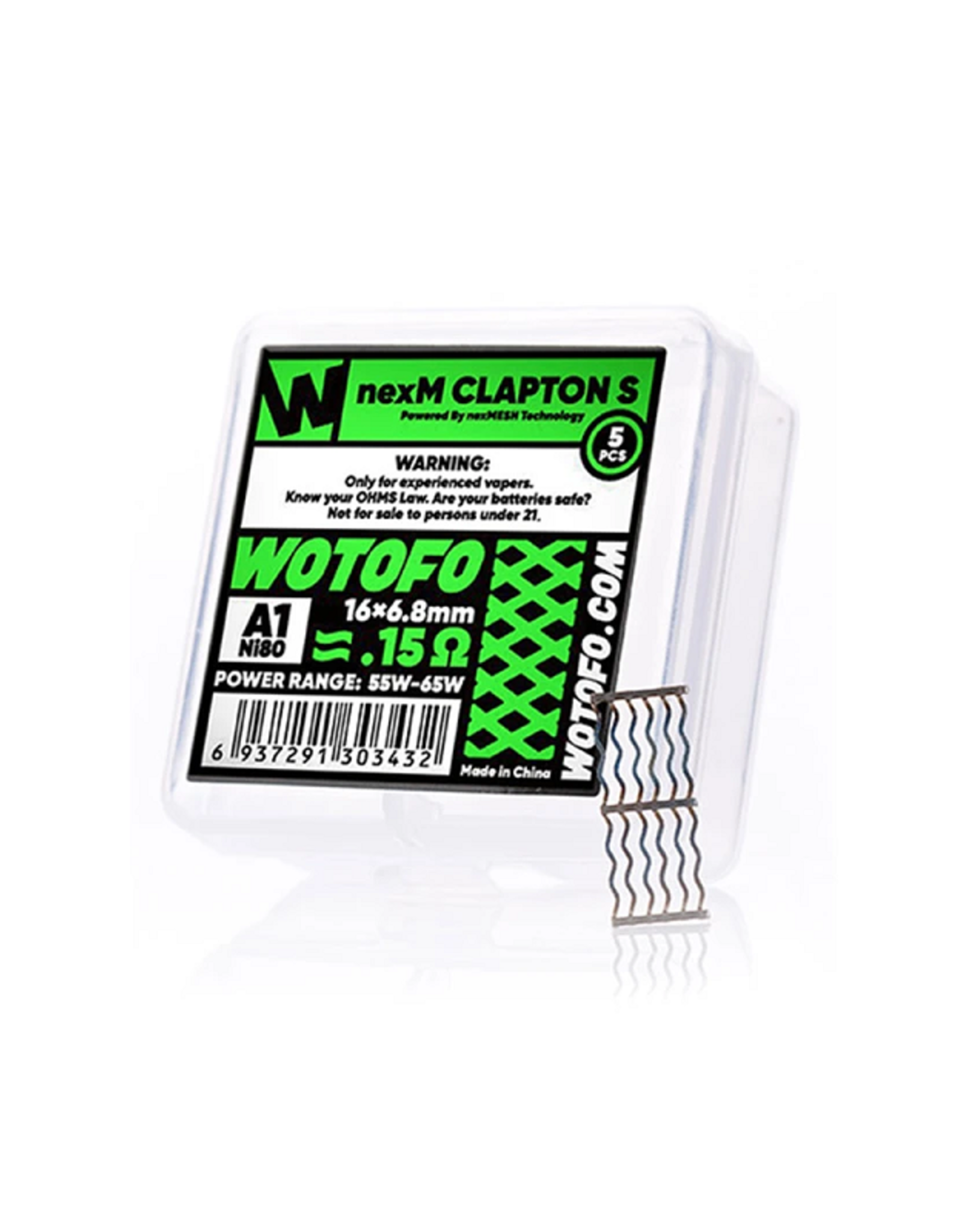 WoToFo WoToFo nexMESH Clapton S NI80 A1 0.15Ω Mesh Coil (16x6.8mm)