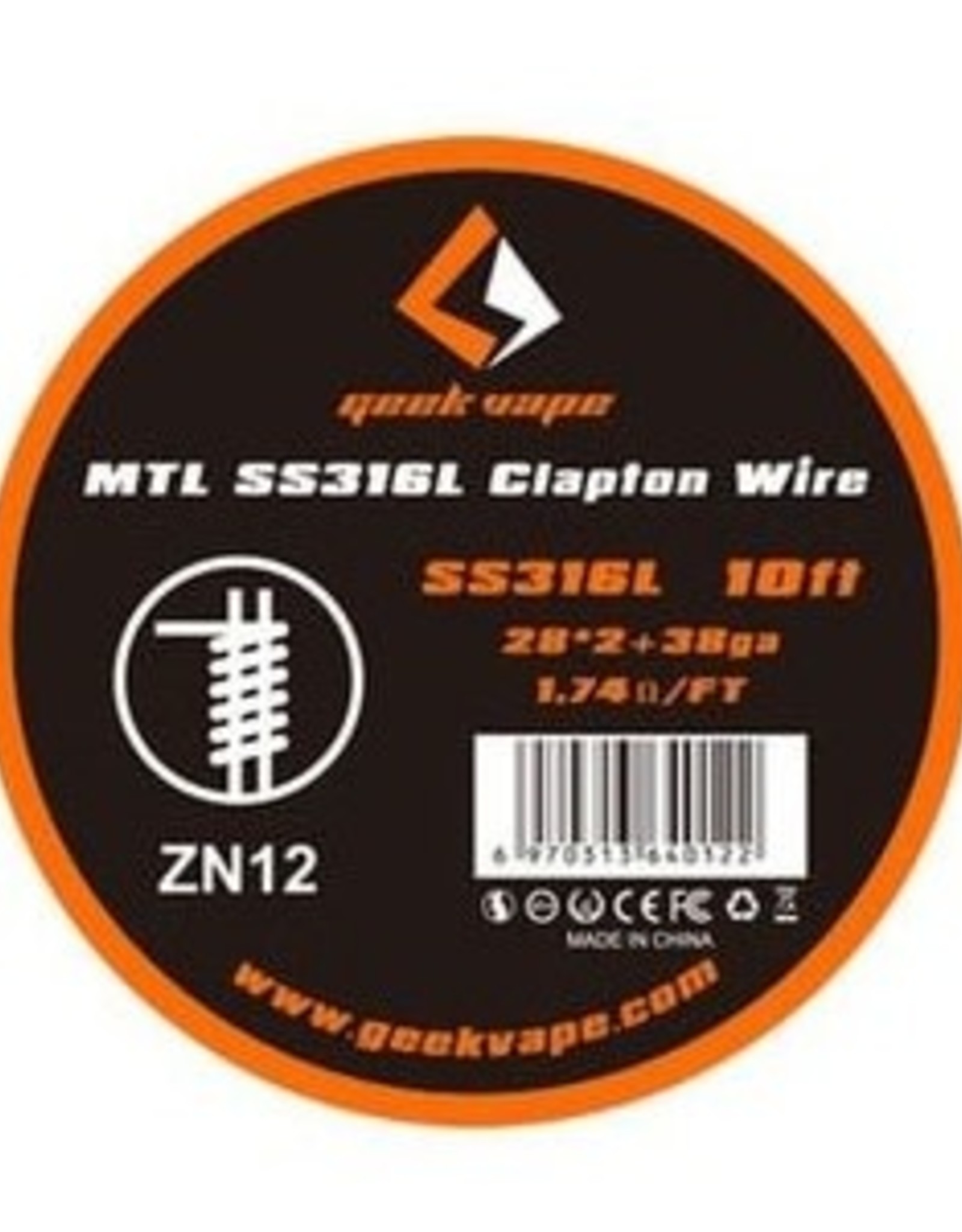 Geek Vape Geek Vape MTL SS316L Clapton Wire (ZN12)