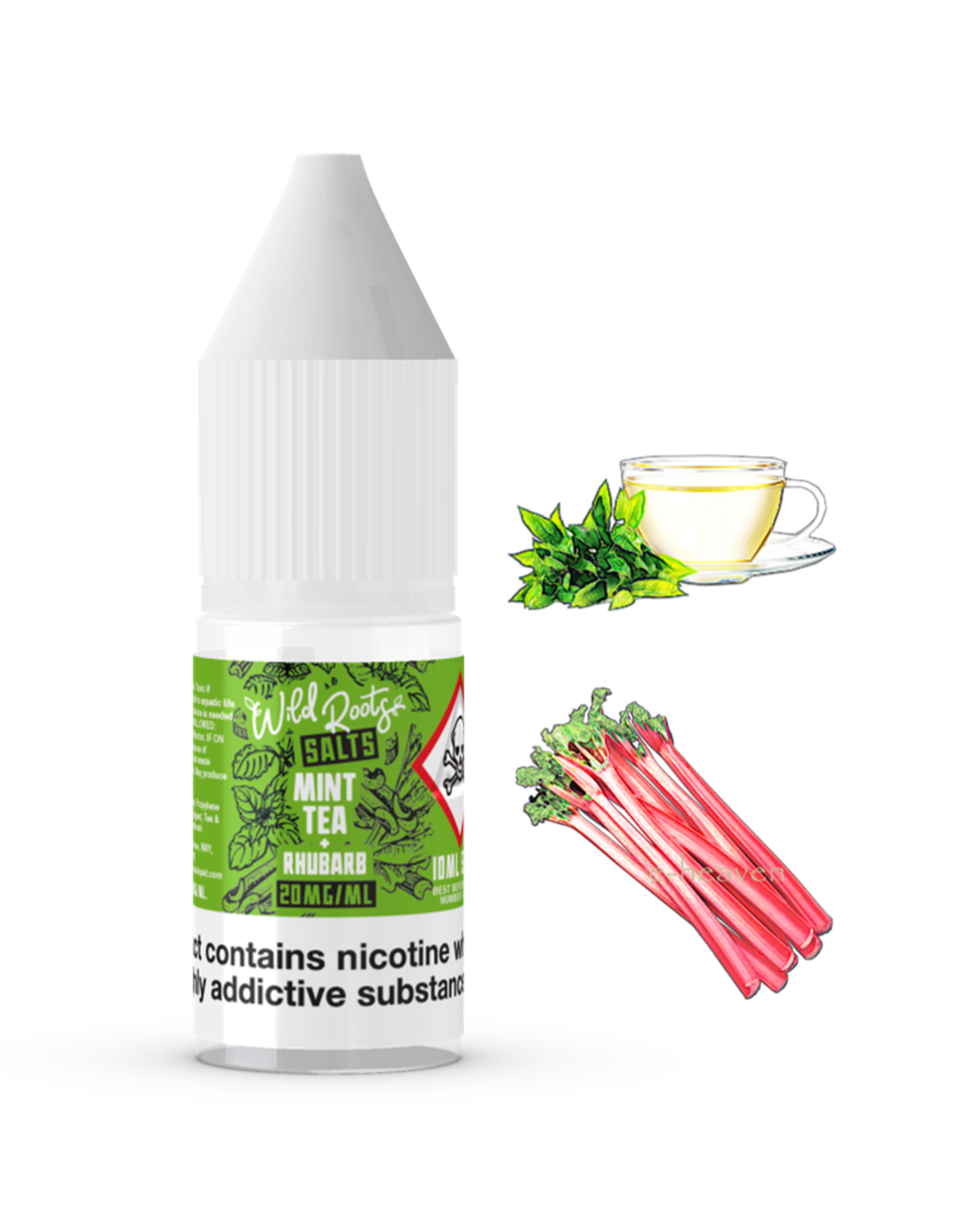 Wild Roots Wild Roots - Mint Tea + Rhubarb 10ml Nicotine Salts