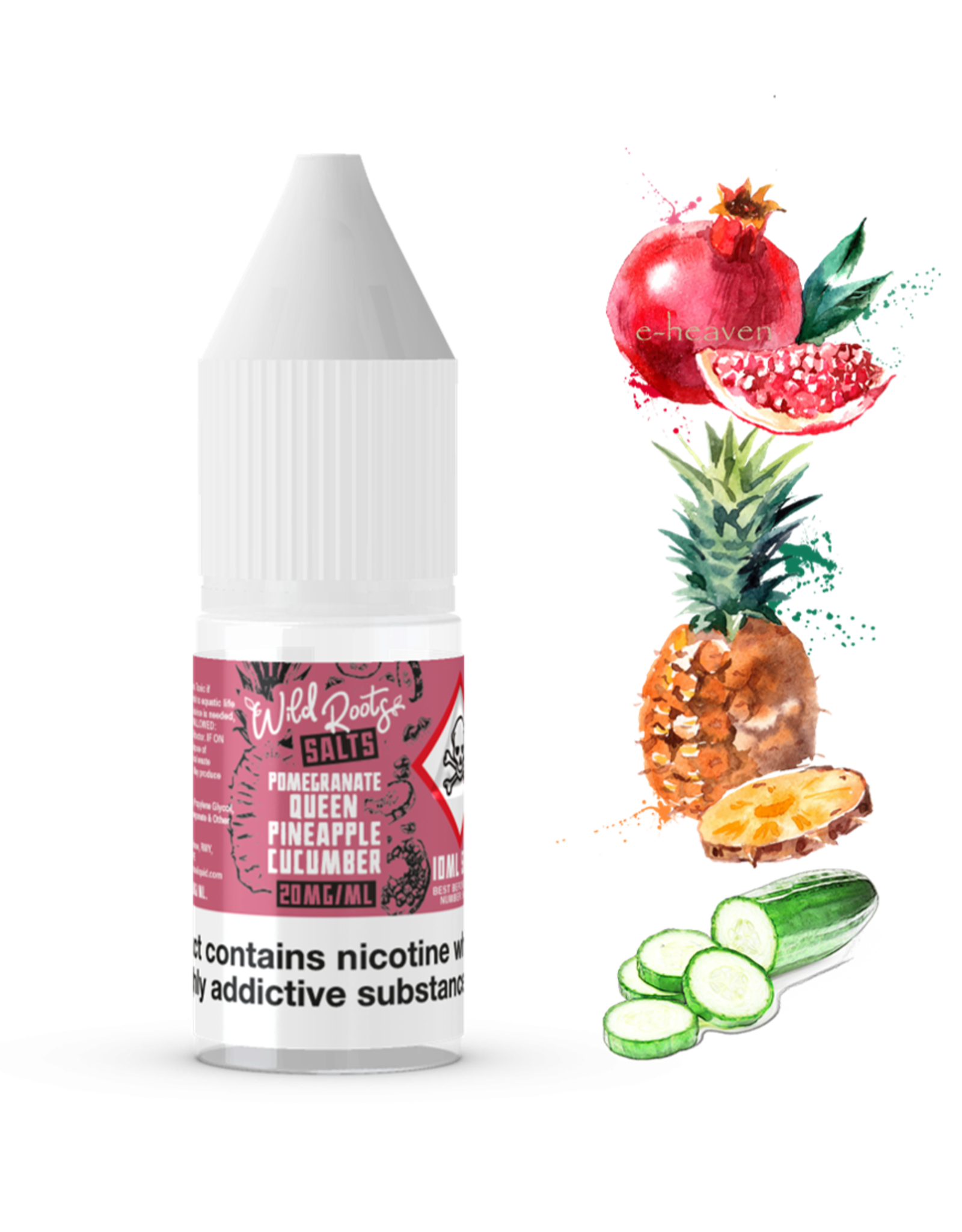 Wild Roots Wild Roots - Pomegranate + Pineapple + Cucumber 10ml Nicotine Salts