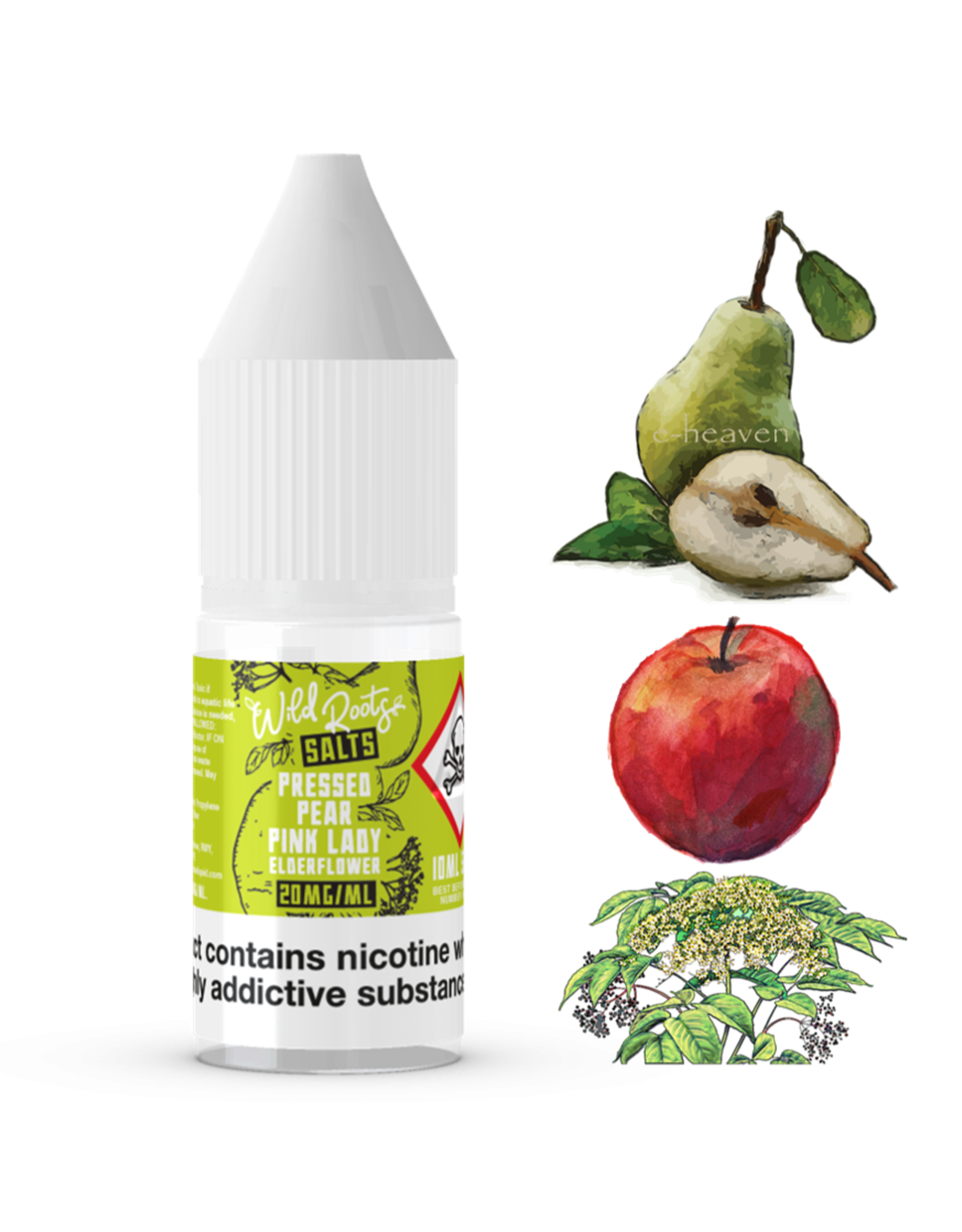 Wild Roots Wild Roots - Pressed Pear + Pink Lady + Elderflower 10ml Nicotine Salts