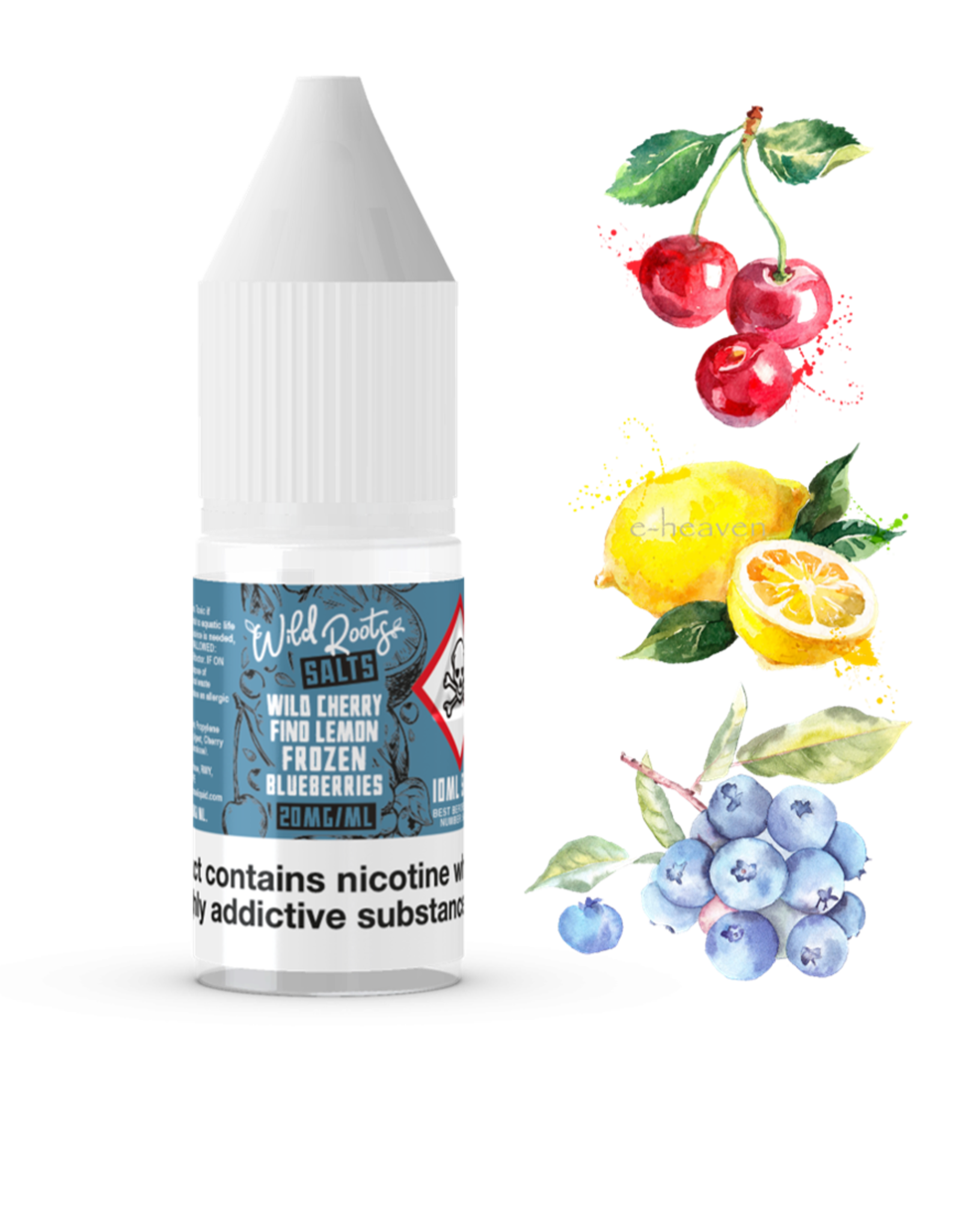 Wild Roots Wild Roots - Wild Cherry + Lemon + Frozen Blueberries 10ml Nicotine Salts