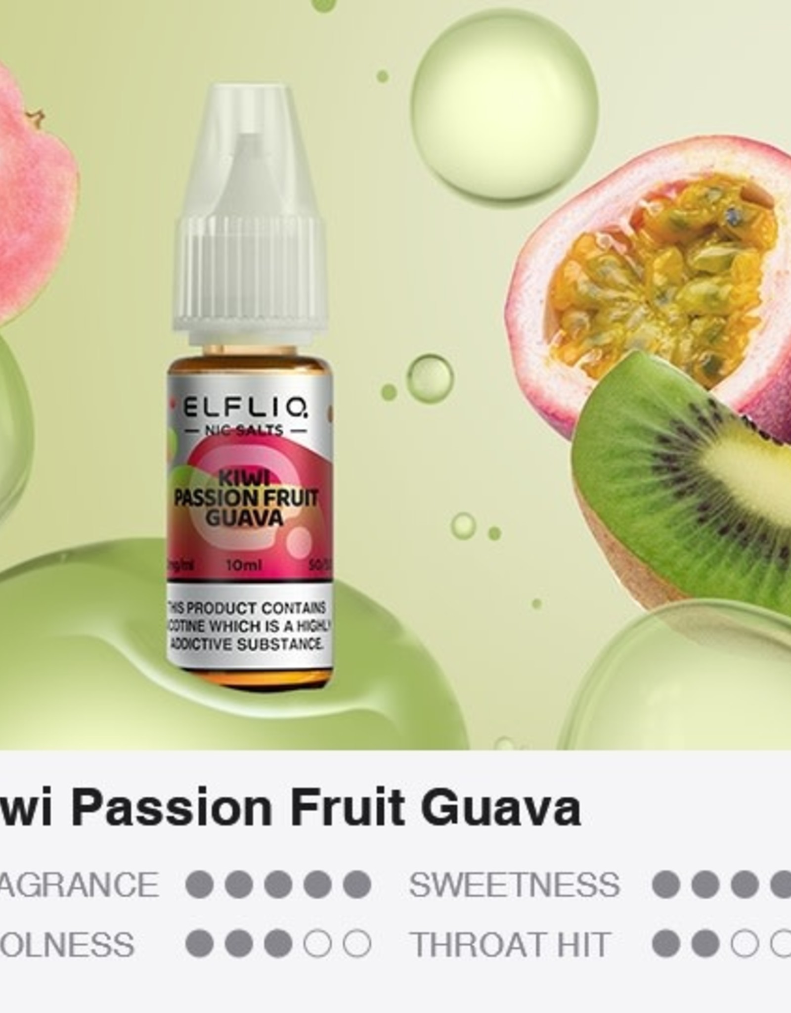 Elf Bar Elf Bar ELFLIQ - Kiwi Passion Fruit Guava 10ml