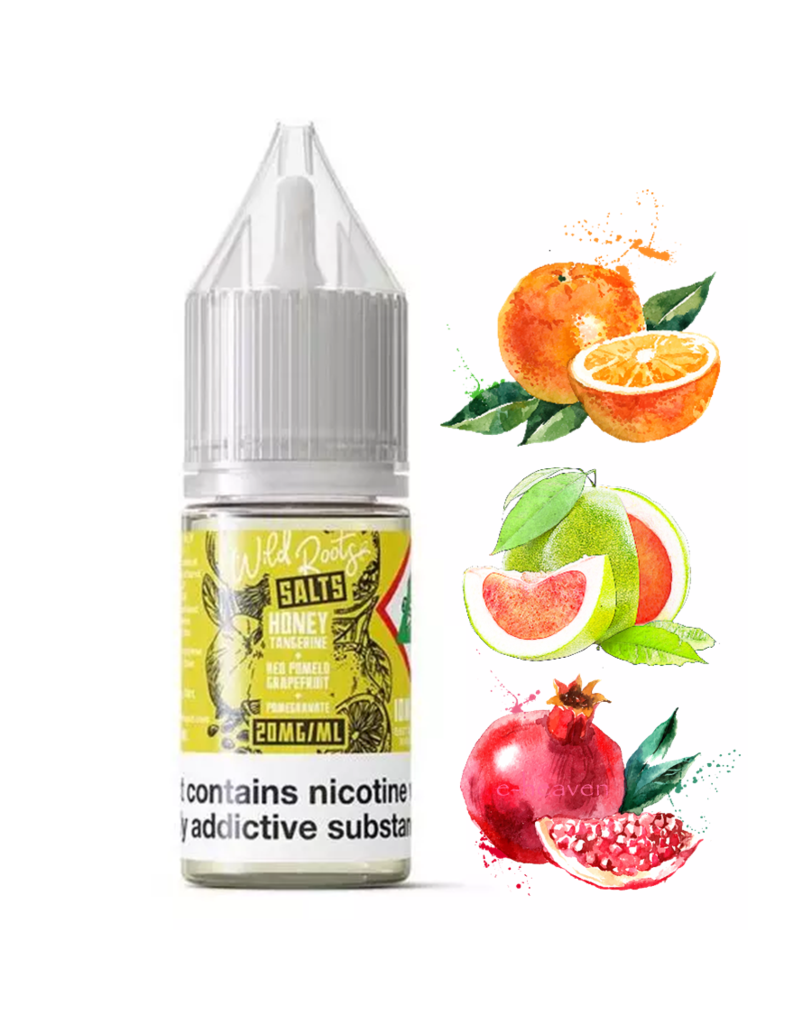 Wild Roots Wild Roots - Honey Tangerine + Red Pomeo Grapefruit + Pomegranate 10ml Nicotine Salts