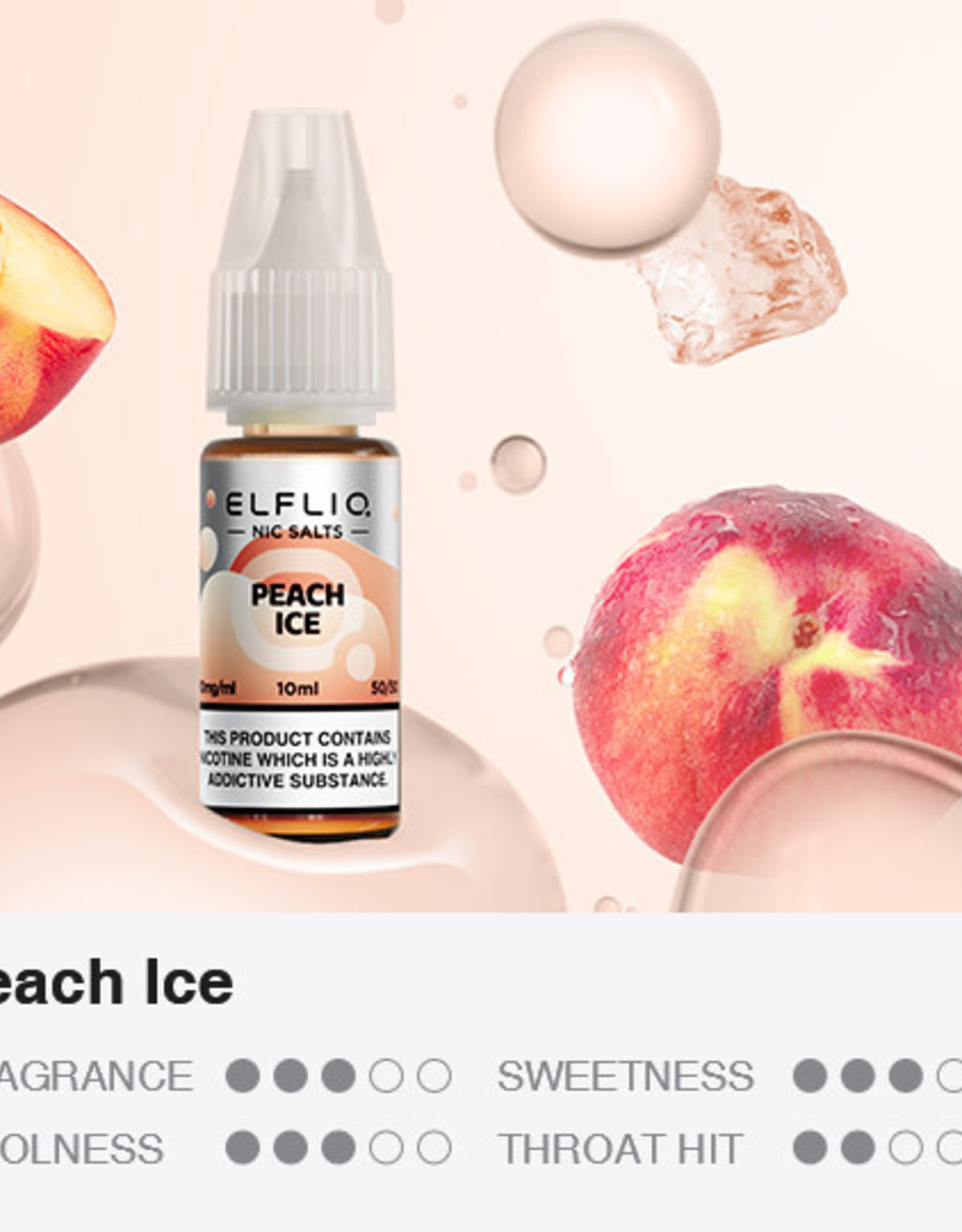 Elf Bar Elf Bar ELFLIQ - Peach Ice 10ml