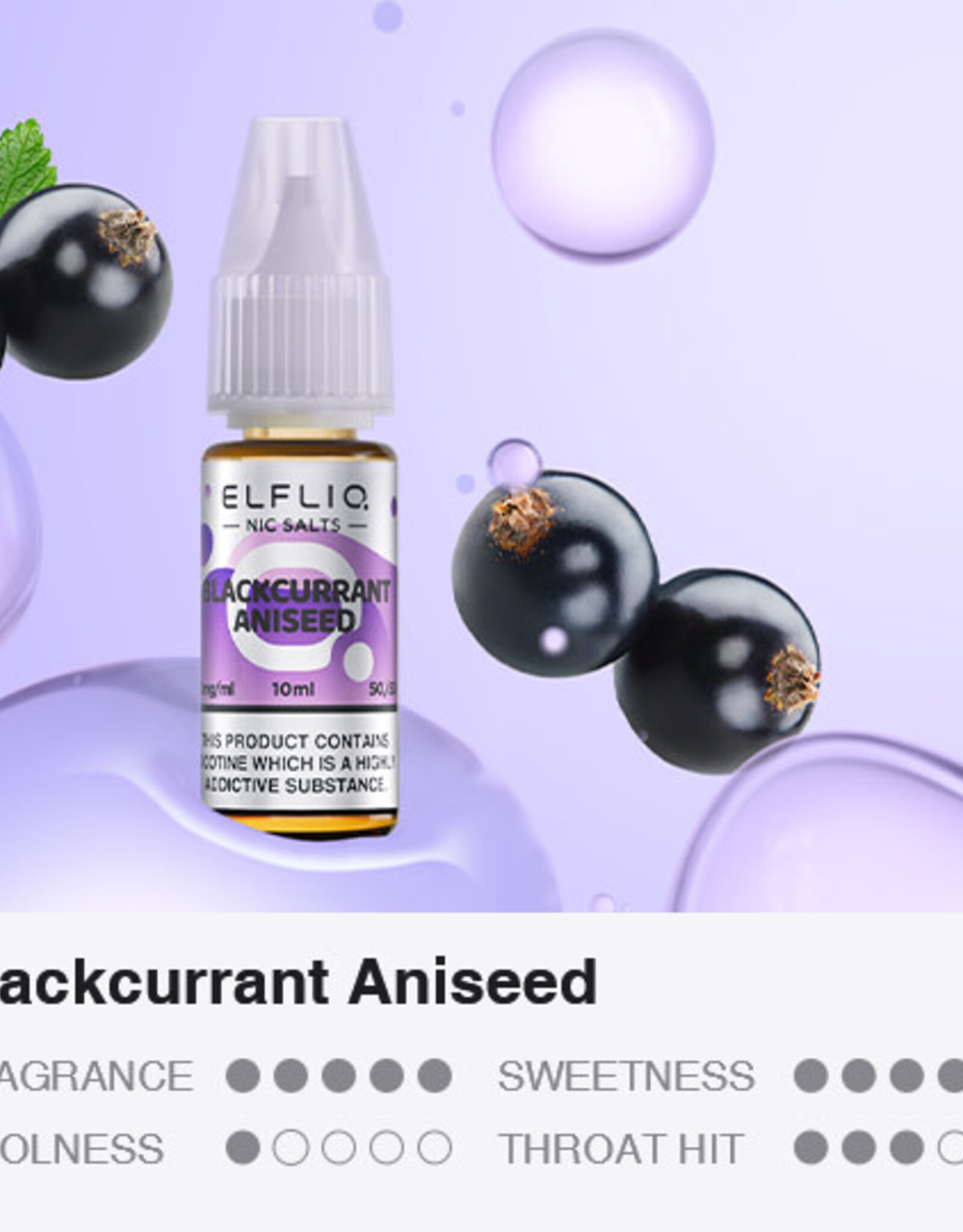 Elf Bar Elf Bar ELFLIQ - Blackcurrant Anissed 10ml