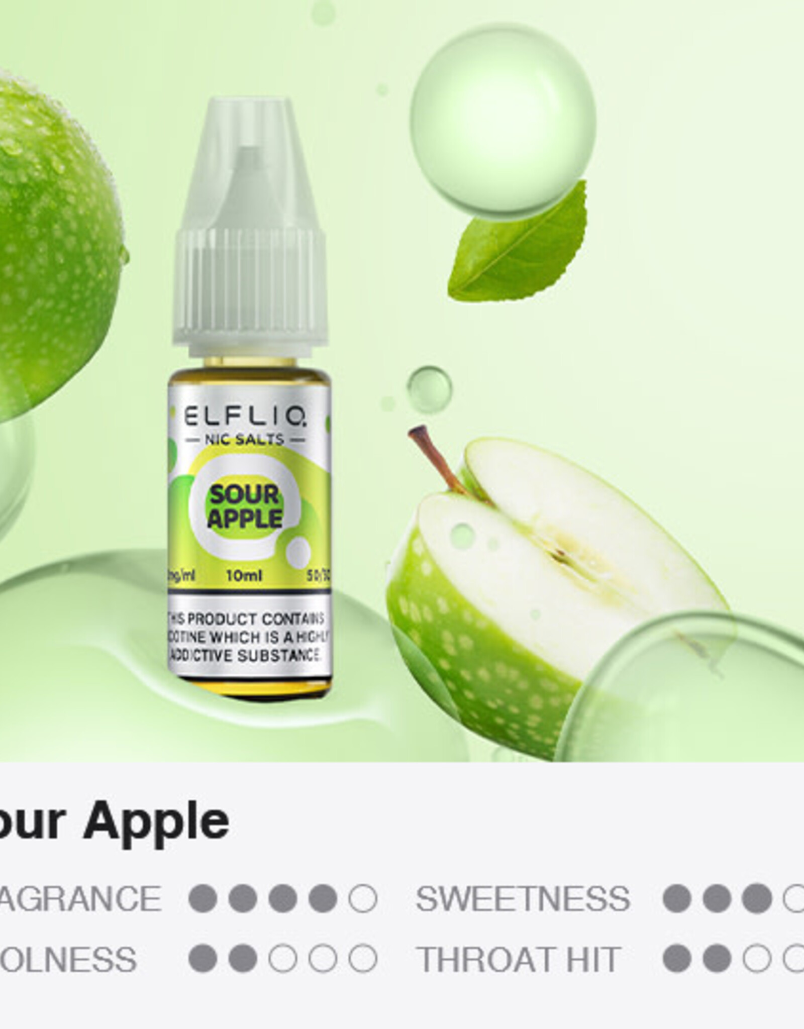 Elf Bar Elf Bar ELFLIQ - Sour Apple 10ml