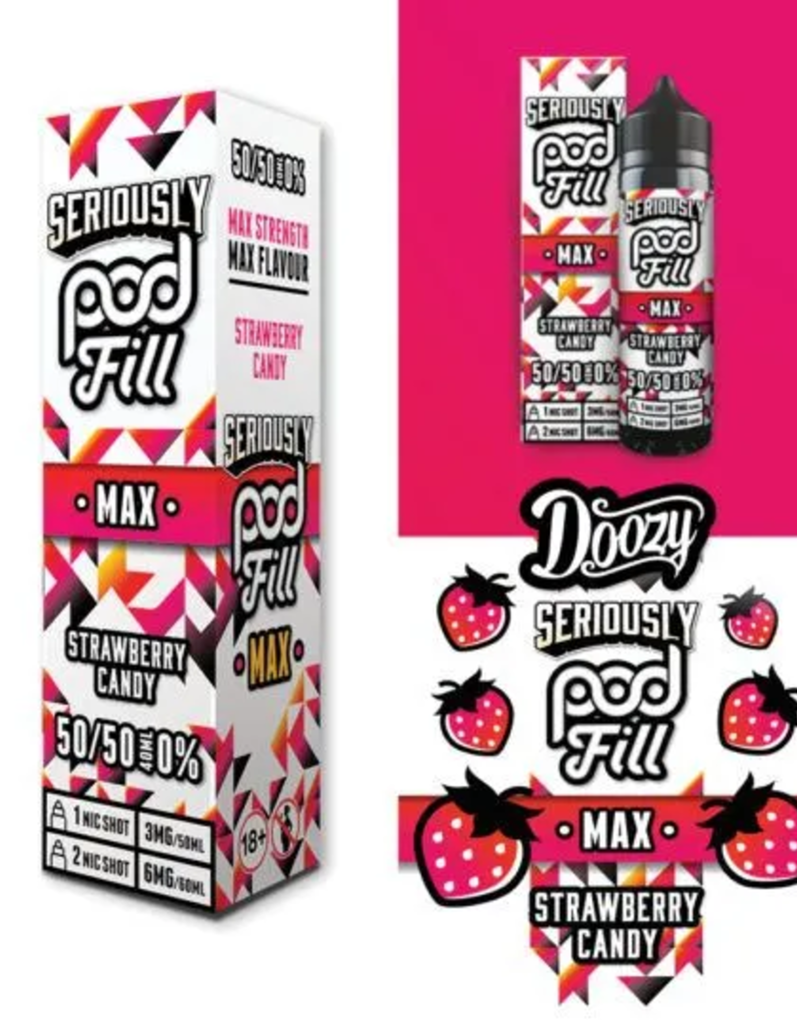 Doozy Vape Seriously pod fill MAX - Strawberry Candy 40/60ml