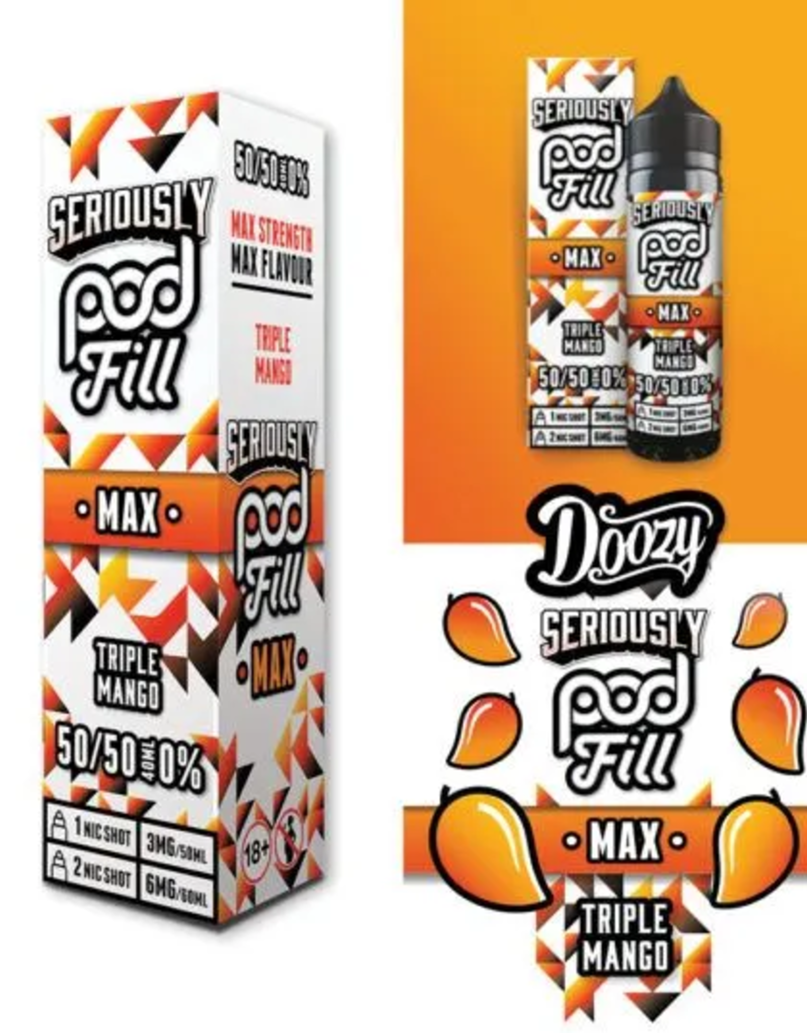 Doozy Vape Seriously pod fill MAX - Tripple Mango 40/60ml