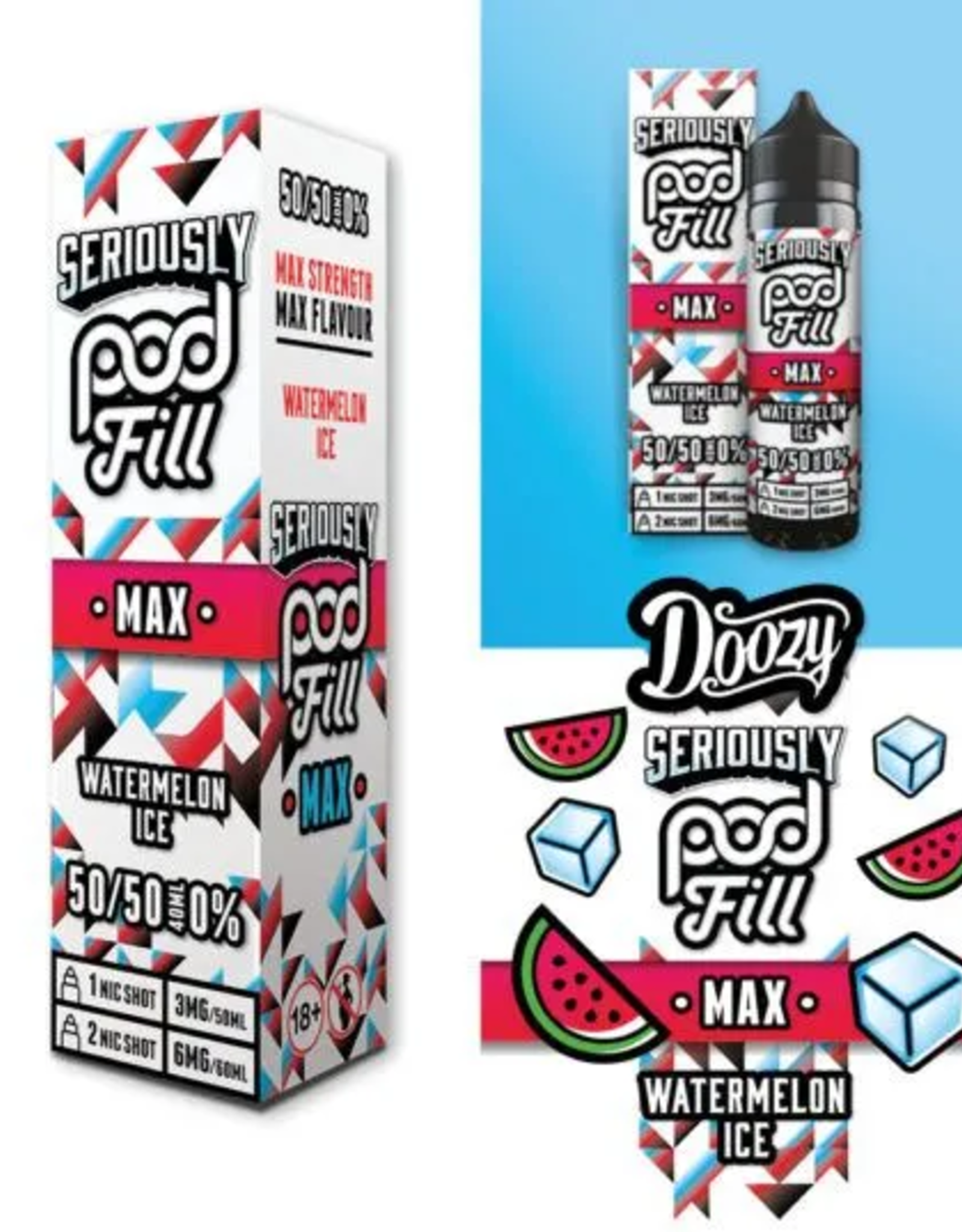 Doozy Vape Seriously pod fill MAX - Watermelon Ice 40/60ml