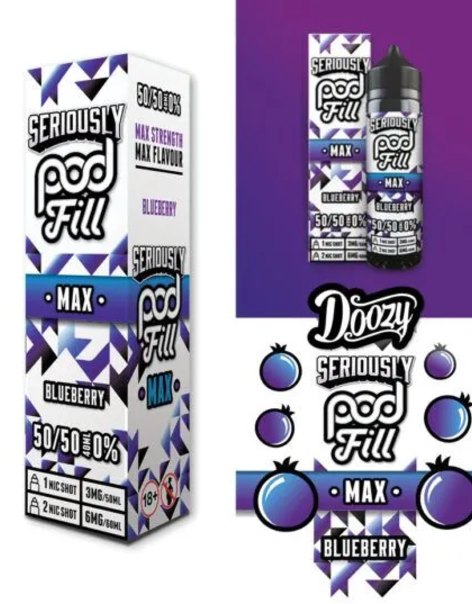 Doozy Vape Seriously pod fill MAX - Blueberry 40/60ml