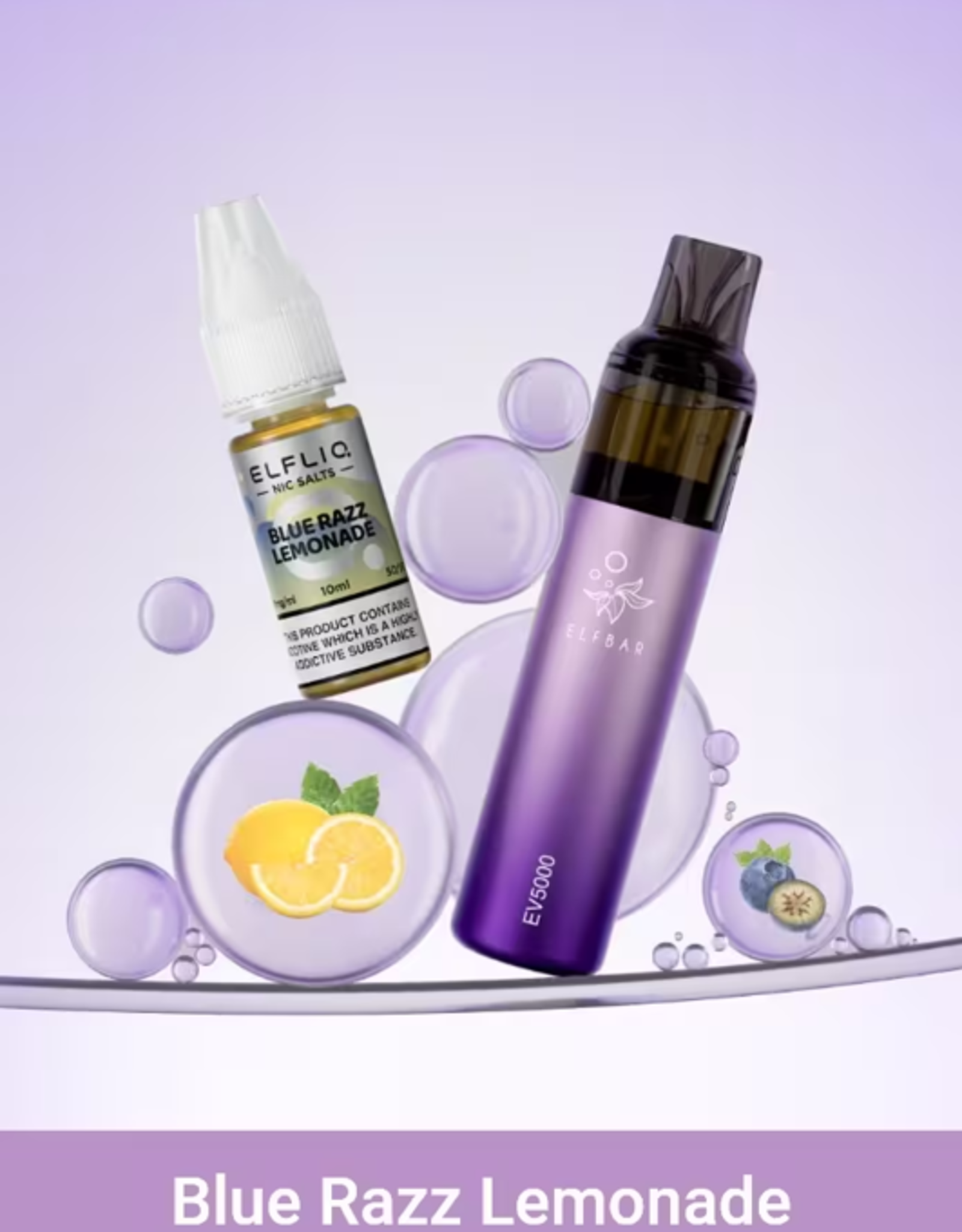 Elf Bar Elf Bar EV5000 Refillable POD Kit BlueRazz Lemonade