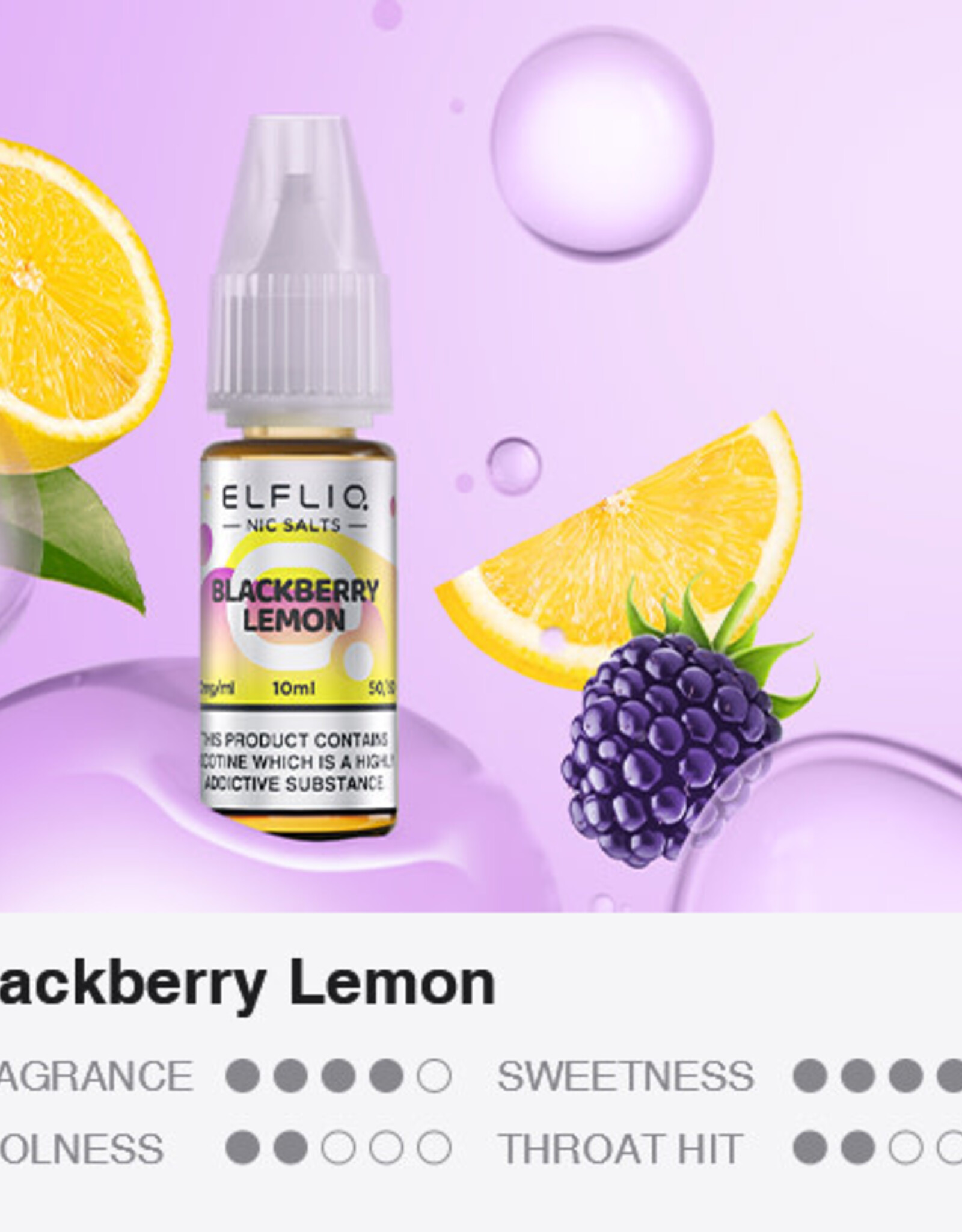 Elf Bar Elf Bar ELFLIQ - Blackberry Lemon 10ml