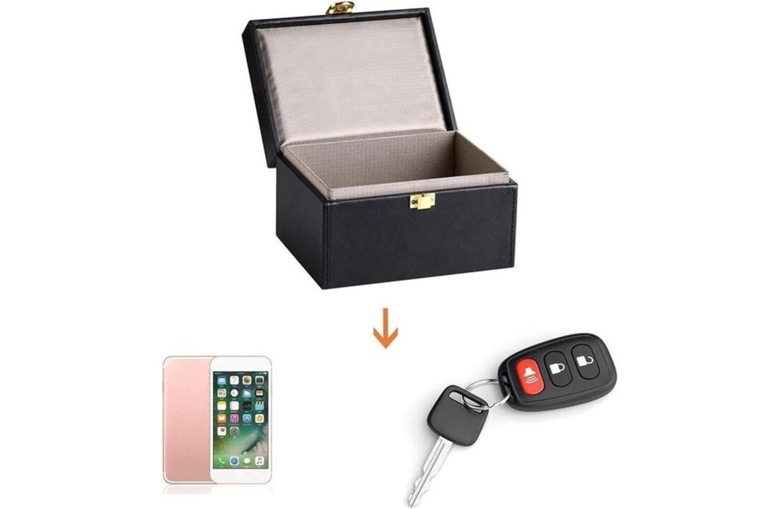 Faraday box XL anti-diefstal, RFID-bescherming inclusief 2 sleutelhoesjes
