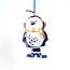 Kerstornament, Delfts blauw, Pinguïn met Poten als een Bel 1