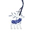 Christmas Ornament, Delft Blue, Reindeer with Flower