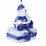 Kerstbal, Delfts Blauw, Kerstman Sneeuwman op Cadeaus
