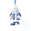  Kerstbal, Delfts blauw, Kerstman met Poten als een Bel