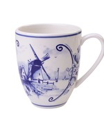 Delft Blue Coffee Mug with a Dutch Landscape with a Windmill 2, 400 ml / 13,5 oz