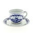 Delft Blue Cup and Saucer with Windmill and Flower Motif