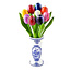 Heinen Delfts Blauw Delft Blue Vase with 9 Small Wooden Tulips