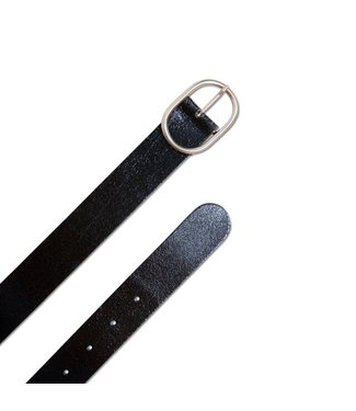 YAYA Leather Belt With Oval Buckle - Polar Night Dark Blue