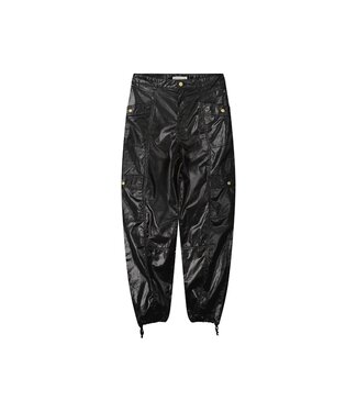 Summum Woman Loose cargo pants foil coated twill