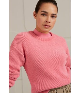 YAYA Chenille sweater ls - MORNING GLORY PINK