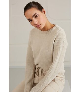 YAYA Chenille sweater ls - SILVER LINING BEIGE