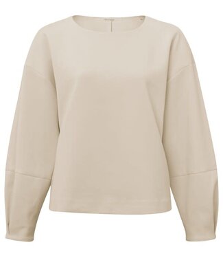 YAYA Sweatshirt with puff sleeve - ALUMINIUM BEIGE