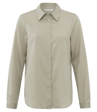 YAYA Basic soft polin blouse - ALUMINIUM BEIGE