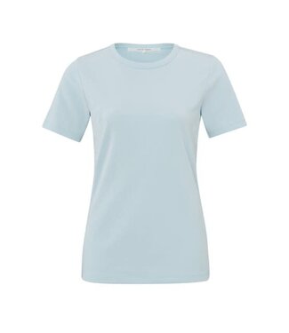 YAYA Fitted crewneck tee - PLEIN AIR BLUE