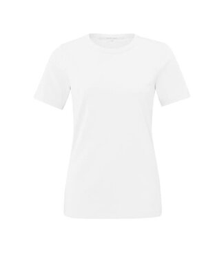 YAYA Fitted crewneck tee - PURE WHITE