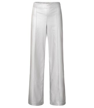 YAYA Metallic faux leather wide leg trousers - SILVER METALLIC