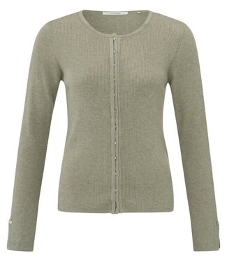 YAYA Rib stitch cardigan ls - AGATE GREY MELANGE