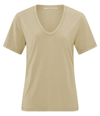 YAYA Basic T-shirt with round neck and short sleeves in slim fit - EUCALYPTUS GREEN