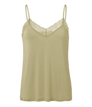 YAYA Lace strappy top with jersey body - EUCALYPTUS GREEN