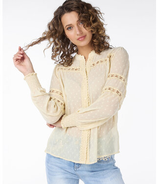 Esqualo Blouse lace plumetis - Yellow