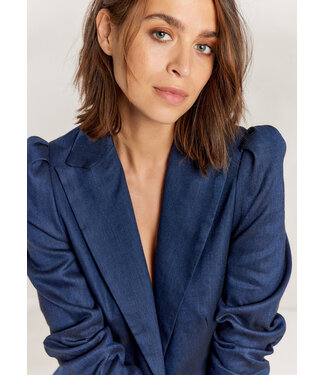 Summum Woman Blazer linen blend - Night sky