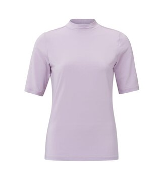 YAYA Soft high neck t-shirt with half sleeve - ORCHID PETAL PURPLE