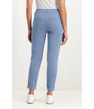 YAYA Jersey tailored trousers with turn up bottom hem - INFINITY BLUE