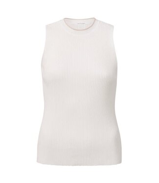 YAYA Rib knitted tanktop - OFF WHITE