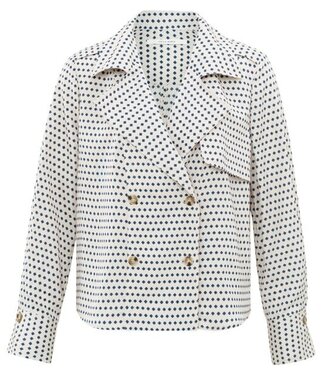 YAYA Printed blouse jacket - WIND CHIME BEIGE DESSIN