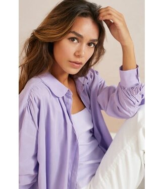 YAYA Oversized blouse w. functional cord at back and slv - BOUGAINVILLEA PURPLE