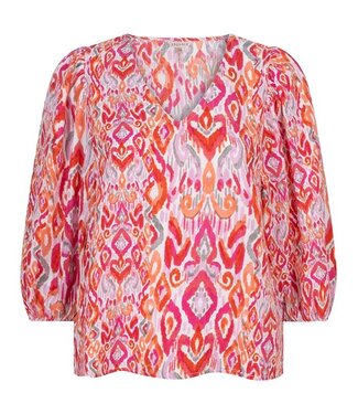 Esqualo Blouse V-neck lkat Wave - Print