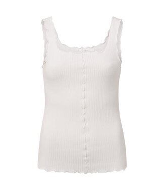 YAYA Singlet with frilled seams - OFF WHITE