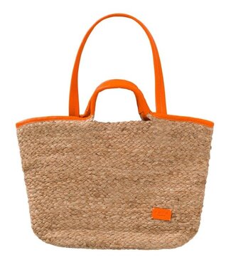 YAYA Straw Leather Basket Bag - EXOTIC ORANGE