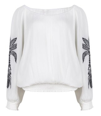 Esqualo Blouse batwing embroidery - Off White