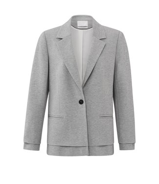 YAYA Soft melange blazer with seam details - MEDIUM GREY MELANGE
